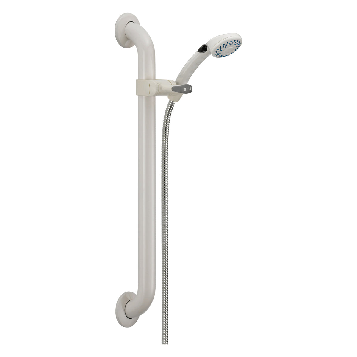 DELTA® 52002-DS Hand Shower, 4 in Dia 2-Function Shower Head, 2.5 gpm, 60 in L Hose, White, Import