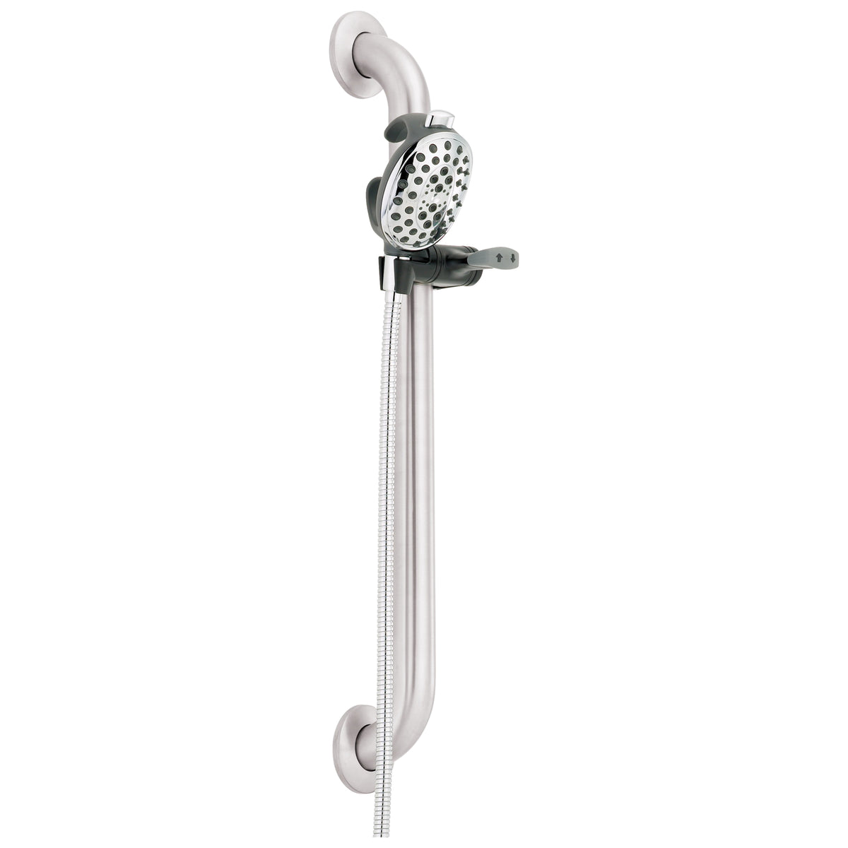 DELTA® 52008-DS Palm® Hand Shower, 4 in Dia 4-Function Shower Head, 2.5 gpm Flow Rate, 60 in L Hose, 1/2 in Connection, Polished Chrome, Import