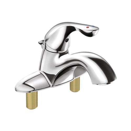 DELTA® 525LF-MPU Classic Centerset Lavatory Faucet, Polished Chrome, 1 Handles, Metal Pop-Up Drain, 1.2 gpm Flow Rate