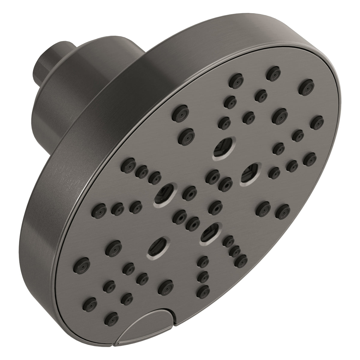 DELTA® 52668-KS Contemporary Raincan Shower Head, 1.75 gpm Flow Rate, 5 Sprays, 3.94 in L x 6 in W x 6 in H Head, Import