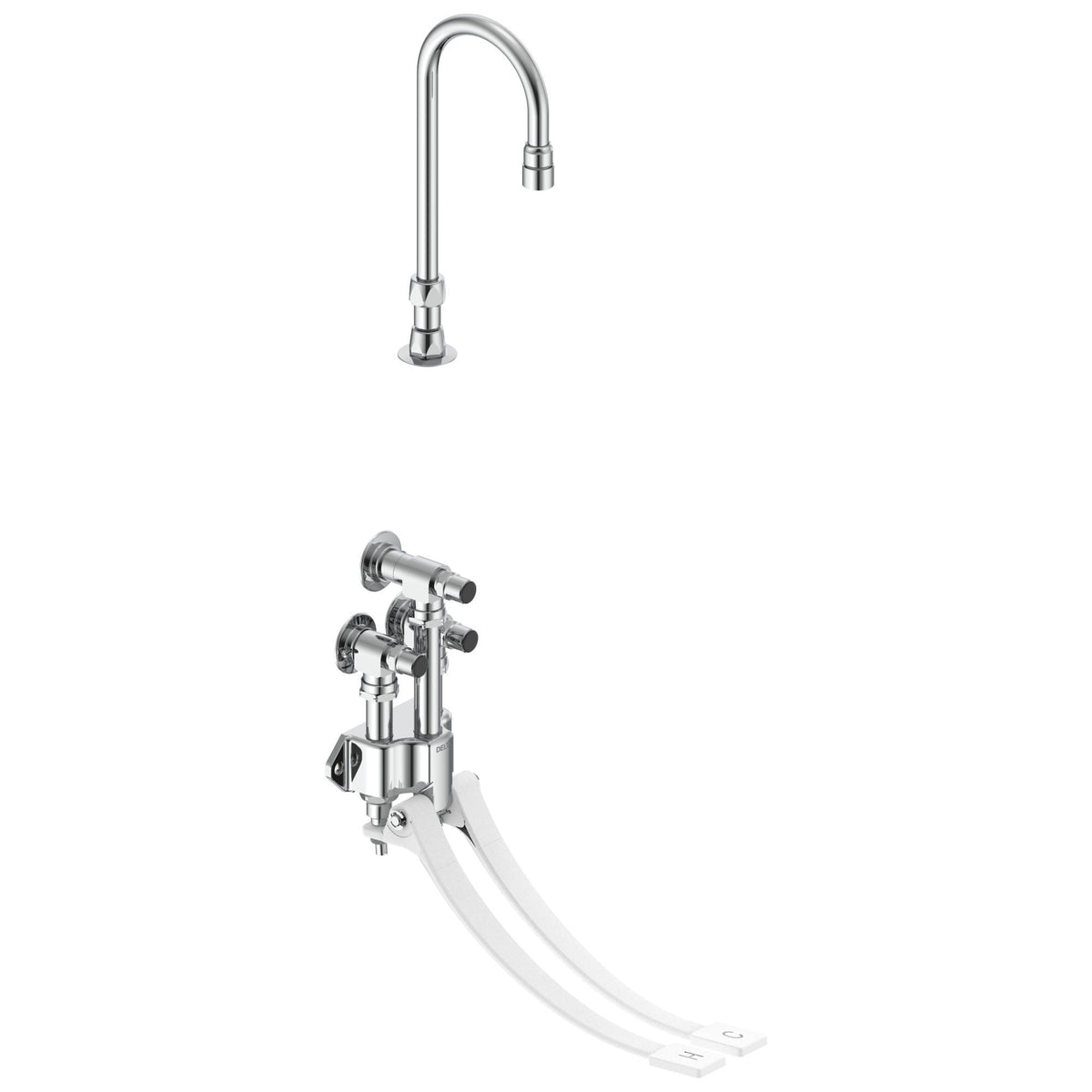 Commercial 54T5332A Double-Pedal Surgeon Scrub-Up Valve With Inlet Stops, 1.5 gpm Flow Rate, Polished Chrome, Import, Commercial