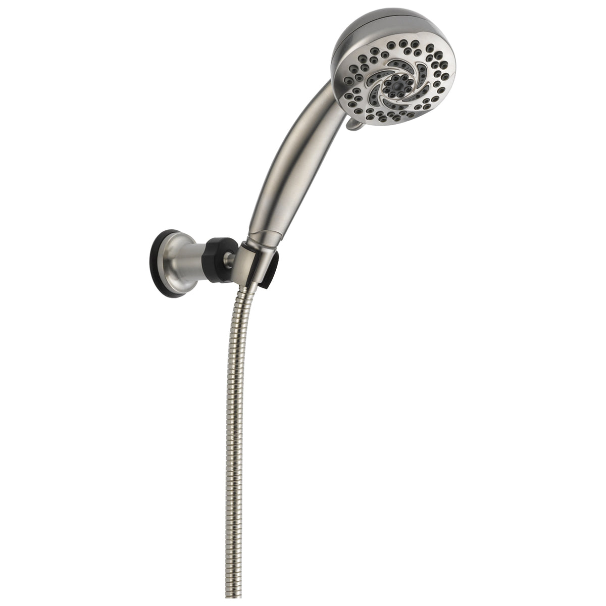 DELTA® Wall Mount Hand Shower, 3-5/8 in Dia 5 Shower Head, 2 gpm Flow Rate, 60 in L Hose, 1/2 in IPS Connection, Import
