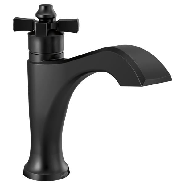 DELTA® 557-BLMPU-DST Dorval™ Bathroom Faucet, Commercial/Residential, 1.2 gpm Flow Rate, 4-13/16 in H Spout, 1 Handles, Metal Push Pop-Up Drain, 1 Faucet Holes, Matte Black