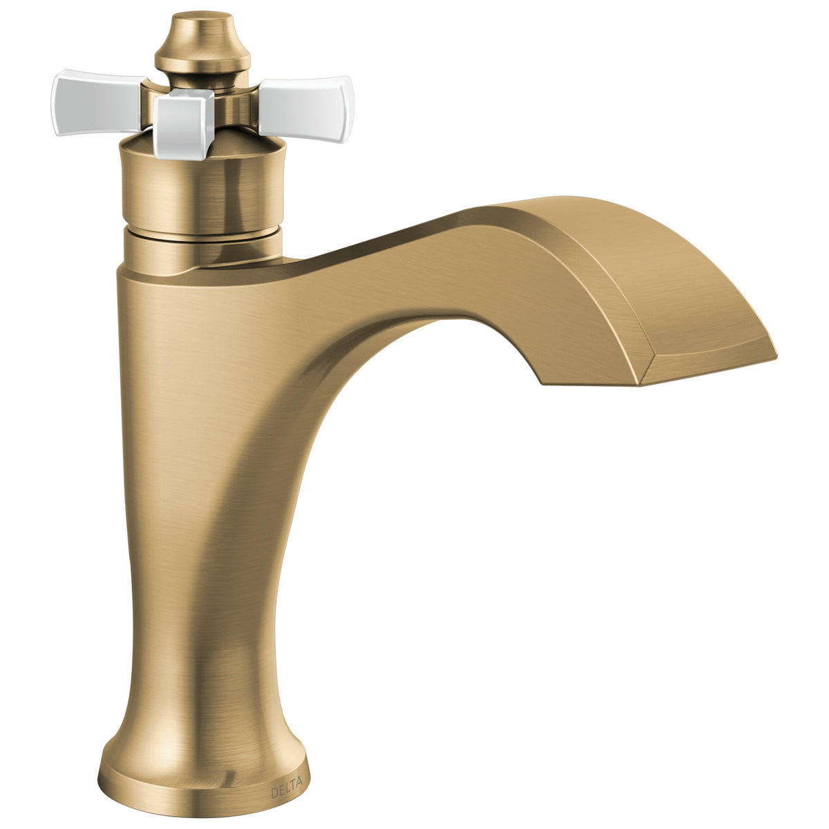 DELTA® 557-GSMPU-DST Dorval™ Bathroom Faucet, Commercial/Residential, 1.2 gpm Flow Rate, 4-13/16 in H Spout, 1 Handles, Metal Push Pop-Up Drain, 1 Faucet Holes, Champagne Bronze/Porcelain