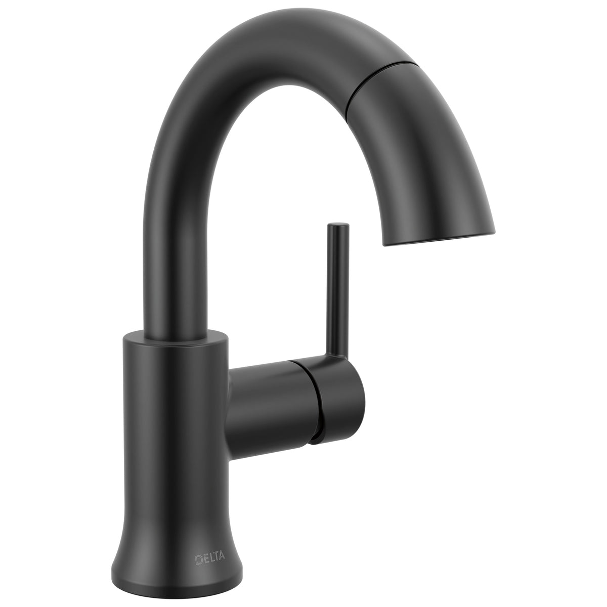 DELTA® 559HAR-BLPD-DST Trinsic® Single Handle Bathroom Faucet, 1.2 gpm Flow Rate, 5-3/4 in H Spout, 1 Handles, Metal Pop-Up Drain, 1 or 3 Faucet Holes, Matte Black