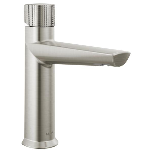 DELTA® 573-SS-PR-MPU-DST Galeon™ Bathroom Faucet, Commercial/Residential, 1.2 gpm Flow Rate, 5-1/8 in H Spout, 1 Handles, Metal Push Pop-Up Drain, 1 Faucet Holes, Lumicoat™ Stainless