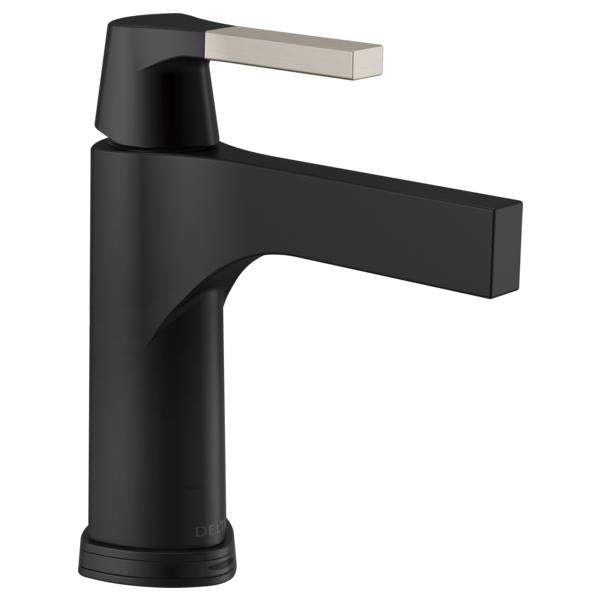 DELTA® Zura™ Bathroom Faucet, 1.2 gpm Flow Rate, 5-3/16 in H Spout, 1 Handles, Polypropylene Pop-Up Drain, Function: Traditional