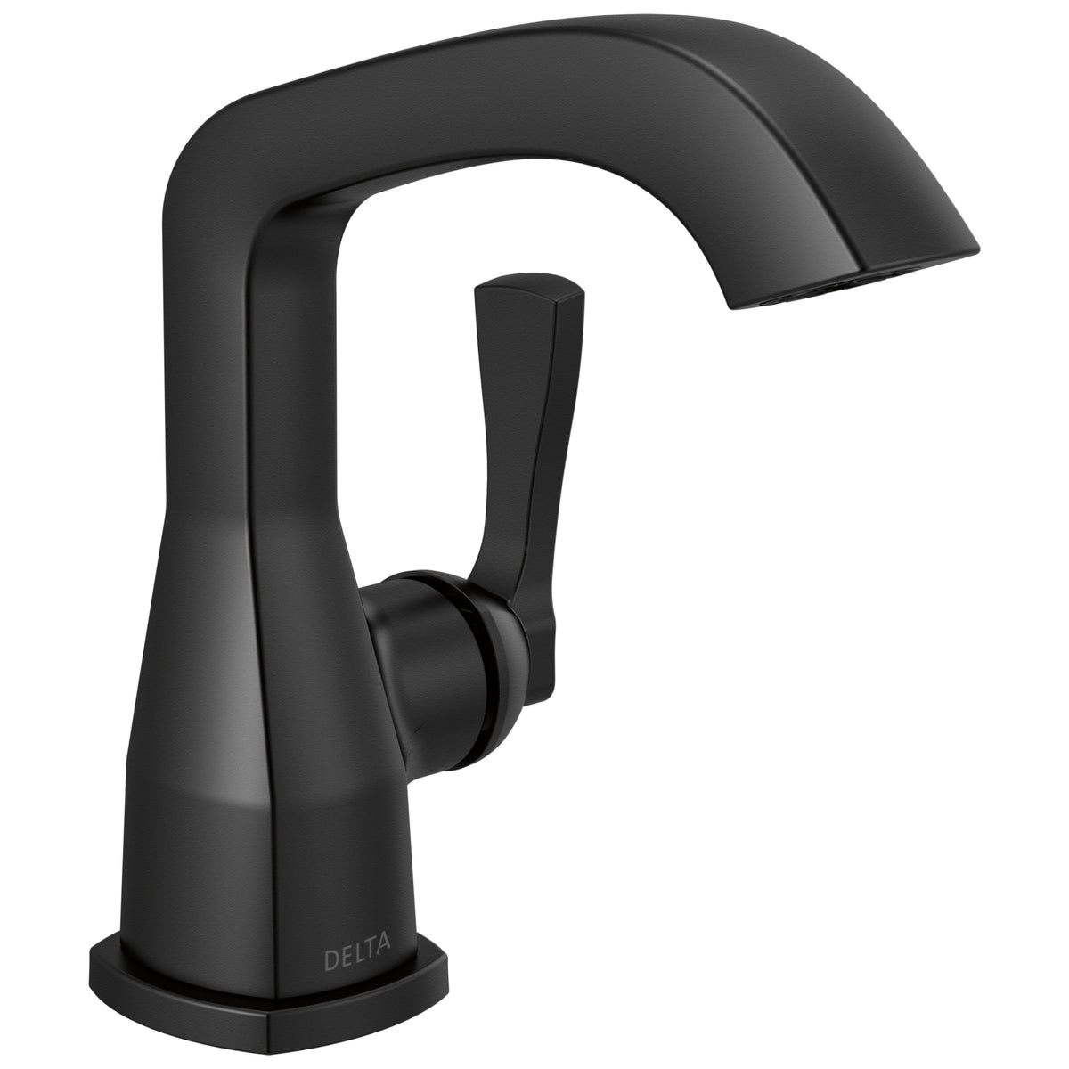 DELTA® 576-BLMPU-DST Stryke® Single-Handle Bathroom Faucet, 1.2 gpm Flow Rate, 5-5/16 in H Spout, 1 Handles, Pop-Up Drain, 1, 3, 4 Faucet Holes, Matte Black, Function: Lavatory