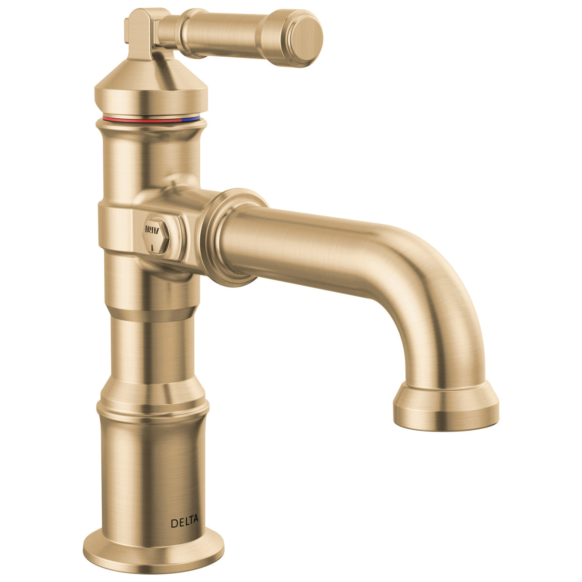 DELTA® 584-CZ-PR-DST Broderick® Single-Handle Bathroom Faucet, 1.2 gpm Flow Rate, 3 in H Spout, 1 Handles, Pop-Up Drain, 1 Faucet Holes, Champagne Bronze, Function: Lavatory