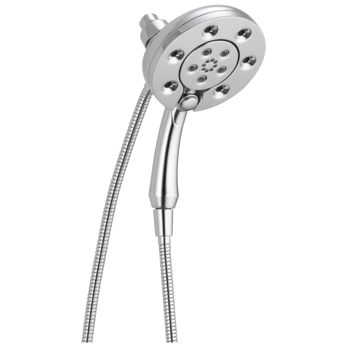 DELTA® 58472 In2ition® 2-in-1 Shower, 6-1/8 in Dia 4-Function Shower Head, 2.5 gpm Flow Rate, 60 in L Hose, 1/2 in Connection, Polished Chrome, Import