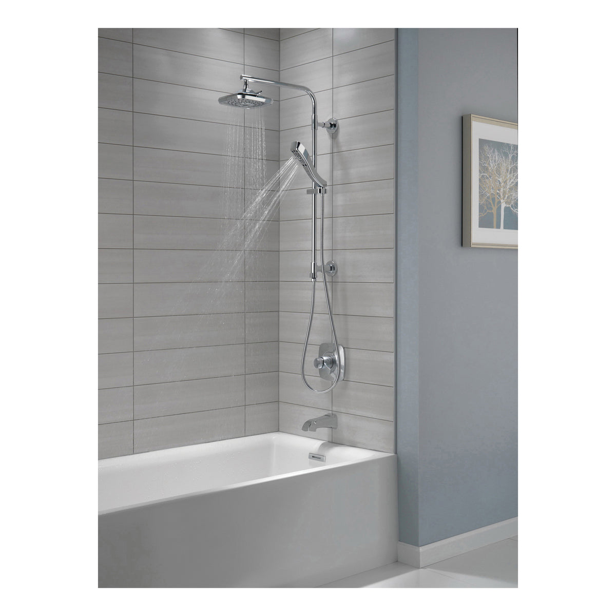 DELTA® 5882 Emerge™ Round Shower Column, DELTA® Emerge™ Round Shower Column, 15 in L Shower Arm, Wall Installation, Import