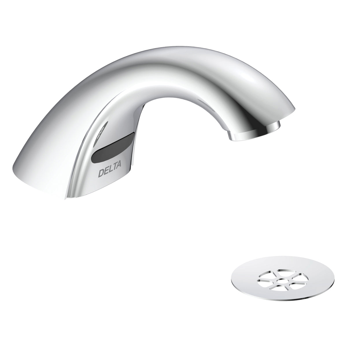 DELTA® 590LF-HGMHDF Lavatory Faucet, HDF®, 0.5 gpm, 3-3/4 in H Spout, 1 Faucet Holes, Polished Chrome, Function: Touchless