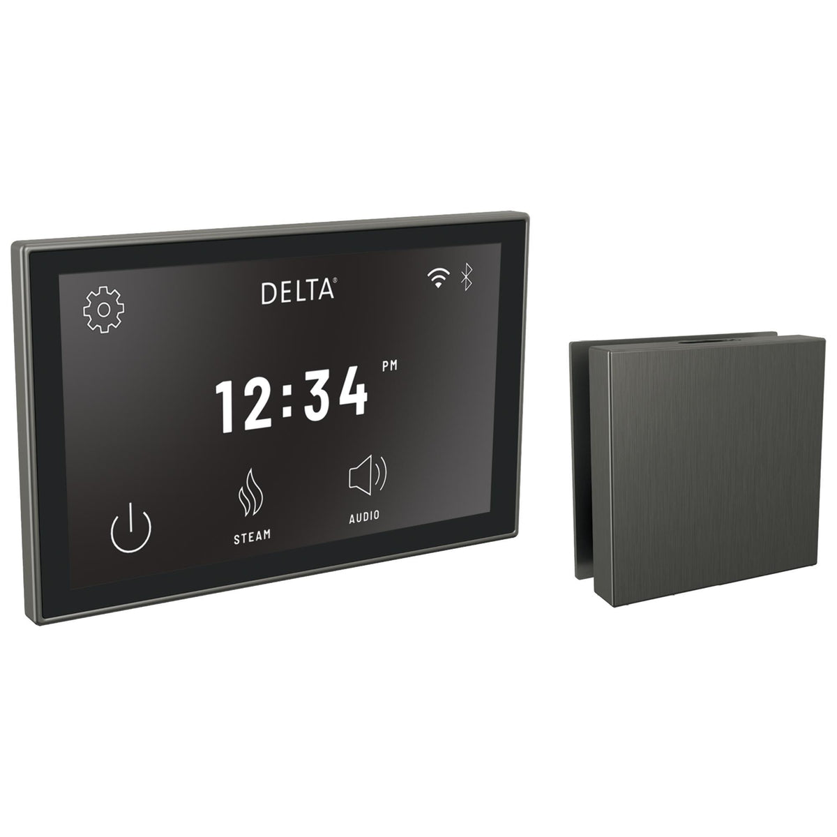 Square Steam Shower Control - Lumicoat Black Stainless