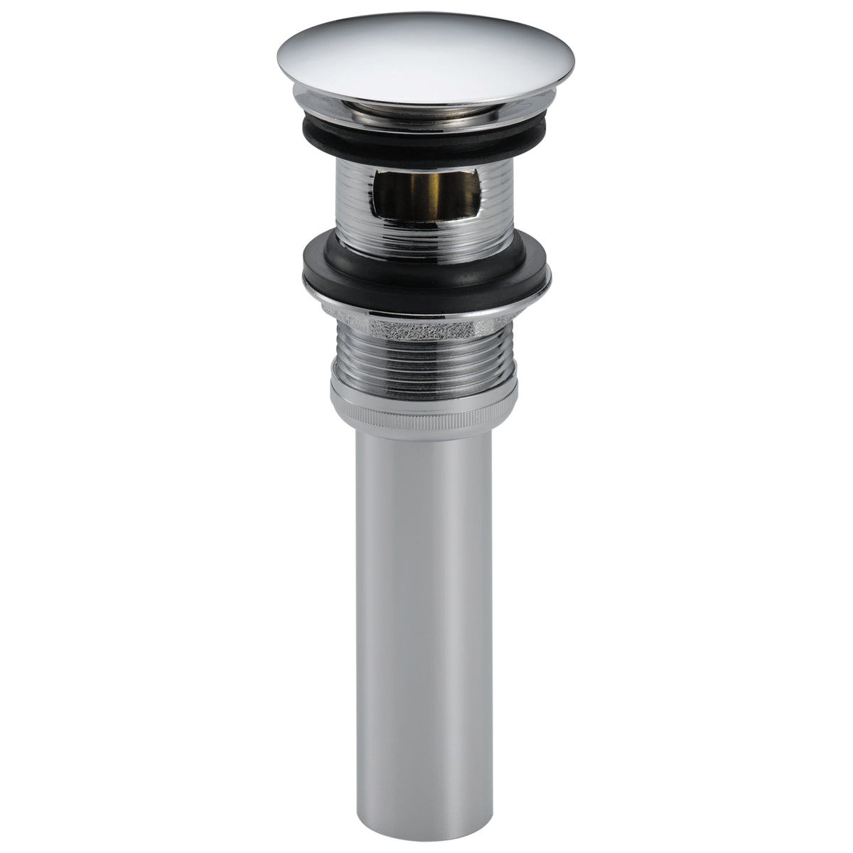 DELTA® 72173 Push Activated Pop-Up Drain Assembly, Polished Chrome, Brass Drain
