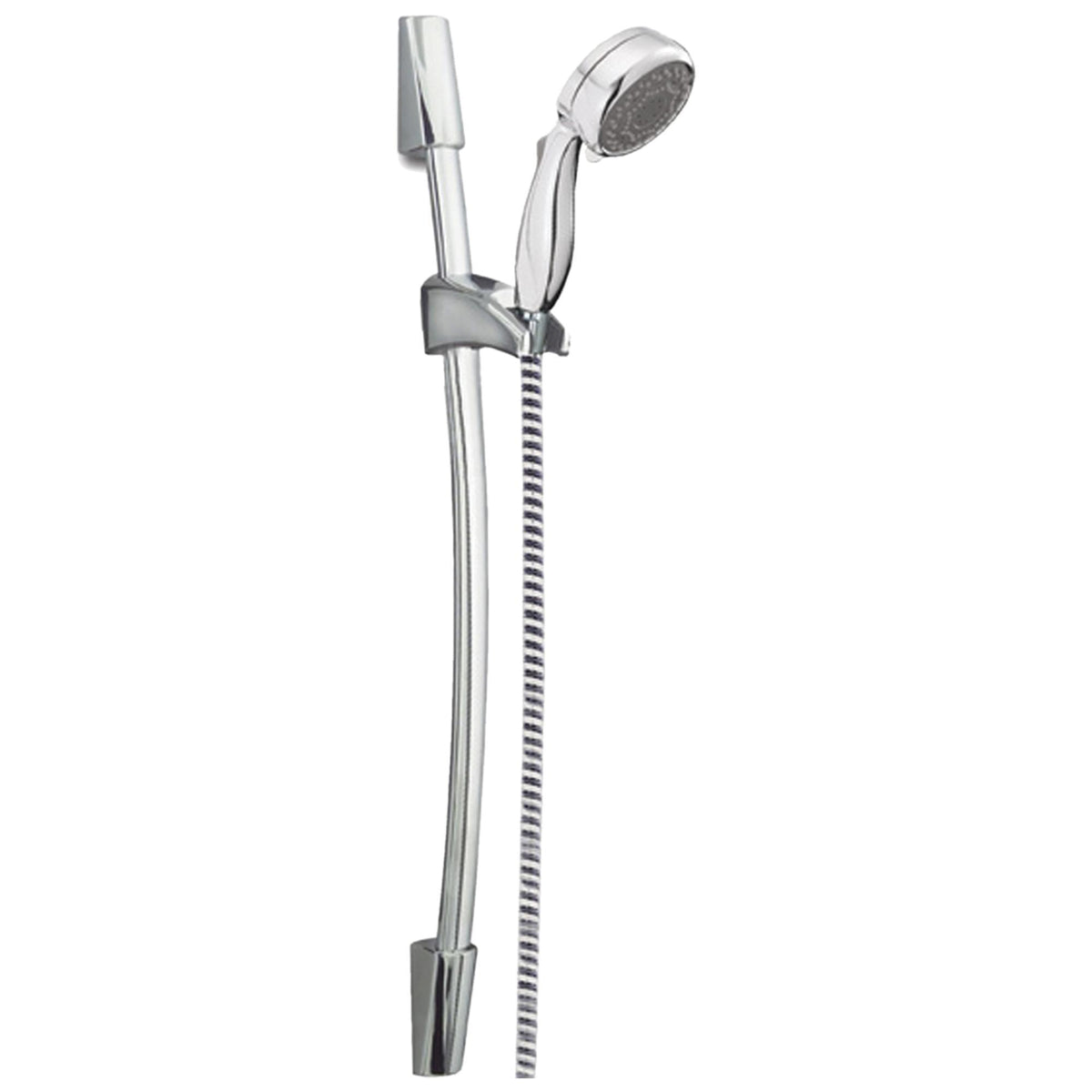 DELTA® 75800140 Hand Shower, 3-3/8 in Dia 7-Function Shower Head, 2.5 gpm Flow Rate, 72 in L Hose, 1/2 in IPS Connection, Polished Chrome, Import