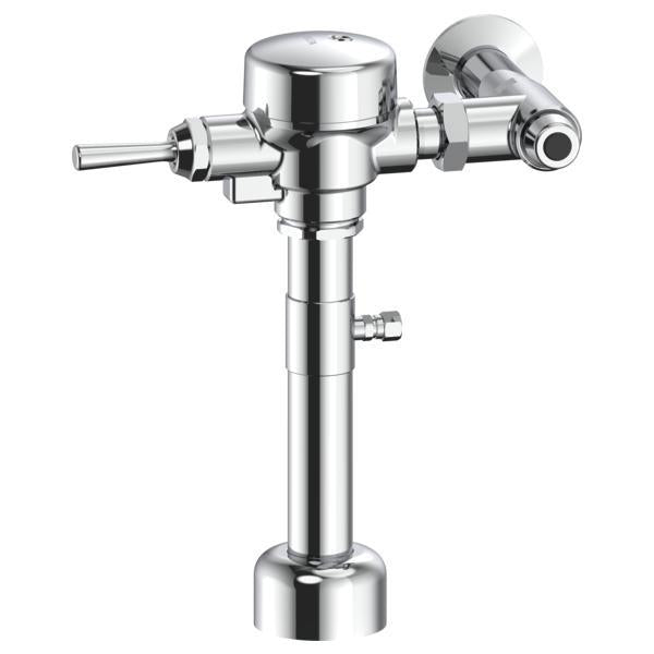 Commercial Teck® 81T201-1 Exposed Manual Flush Valve With Trap Seal Primer, 25 gpm, 1-1/2 in Inlet, 1-1/2 in Spud, 25 psi, Polished Chrome, Import