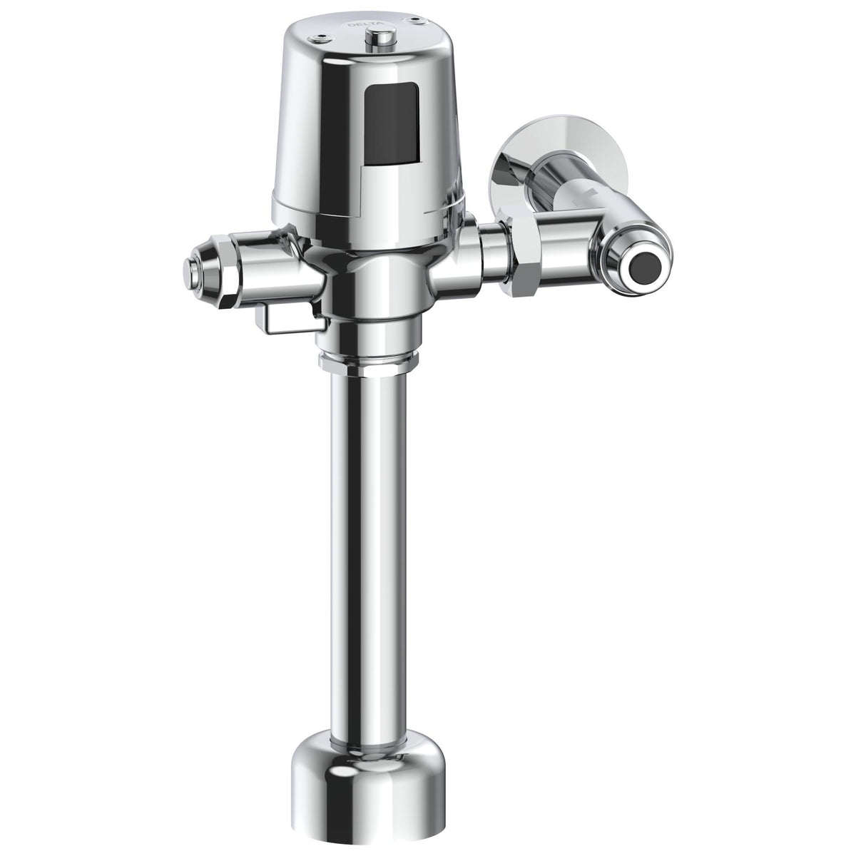 Commercial Teck® 81T201BTA-MMO Exposed Electronic Flush Valve, Battery, 25 gpm Flush Rate, 1-1/2 in Spud, 25 psi Pressure, Polished Chrome, Import