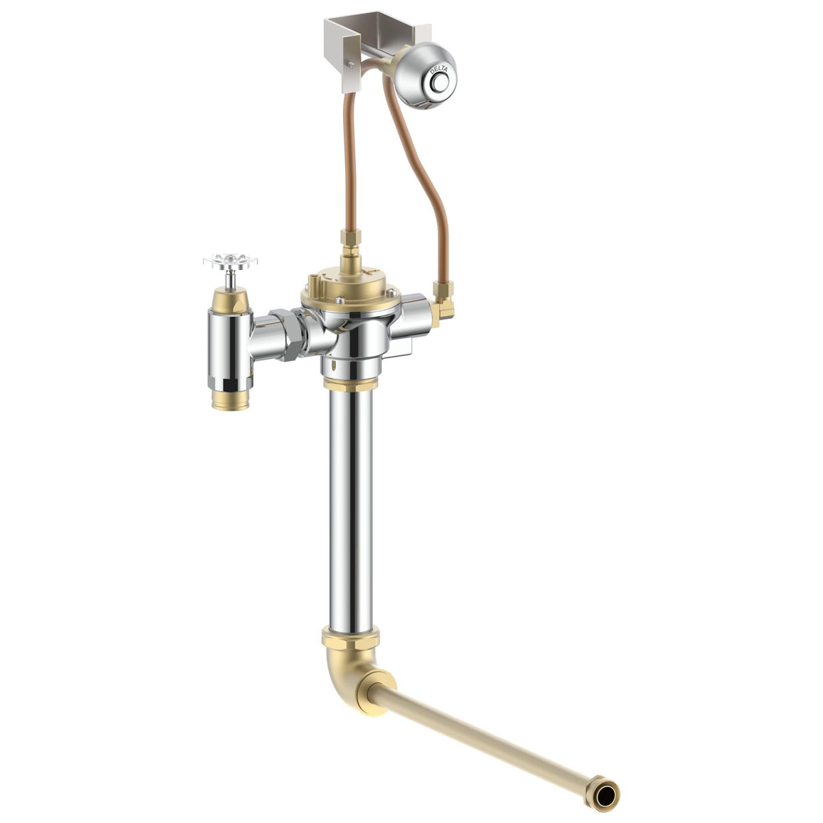 Commercial Teck® 83T430 Concealed Manual Flush Valve, 8 gpm Flush Rate, 3/4 in Inlet, 25 psi Pressure, Polished Chrome, Import