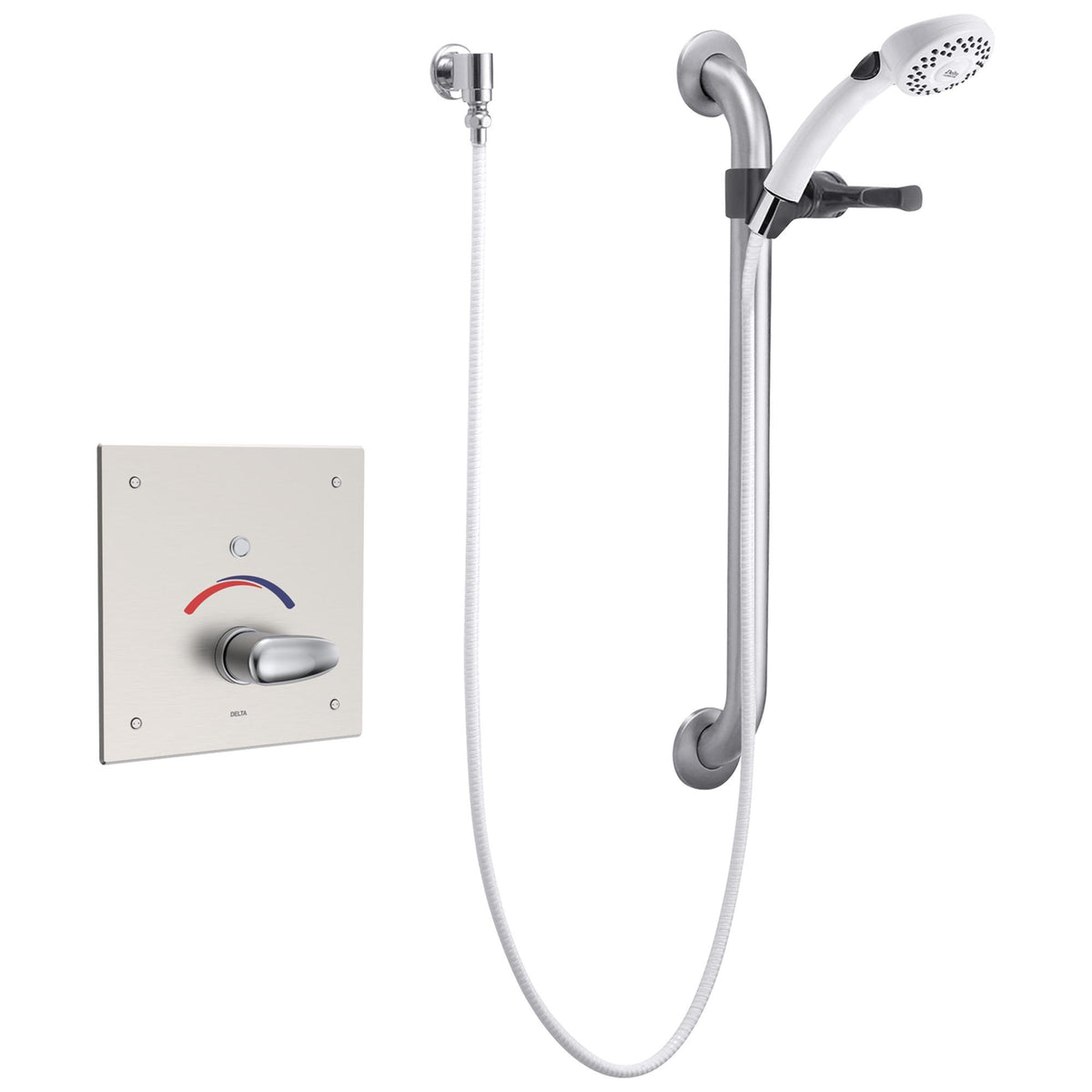 Commercial 860T157 Hardwire Operated Electronic Shower, 1.5 gpm, Polished Chrome, Import