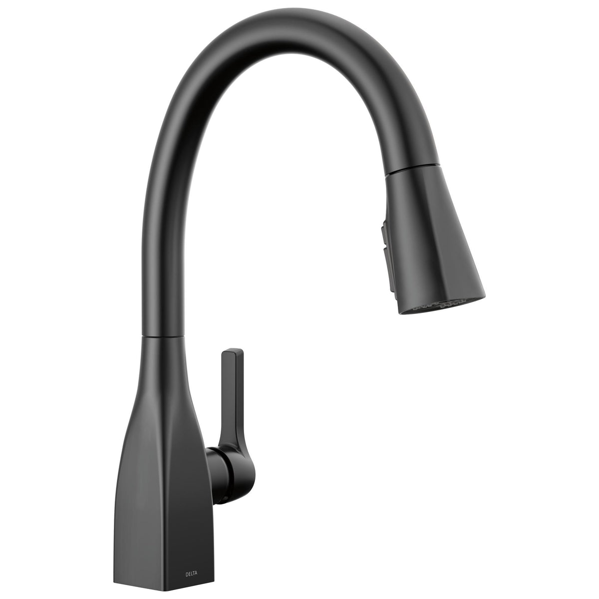 DELTA® 9183-BL-DST Pull-Down Kitchen Faucet, 1.8 gpm Flow Rate, Matte Black, 1 Handles, Spray/Aerated Stream/Shield Spray Function
