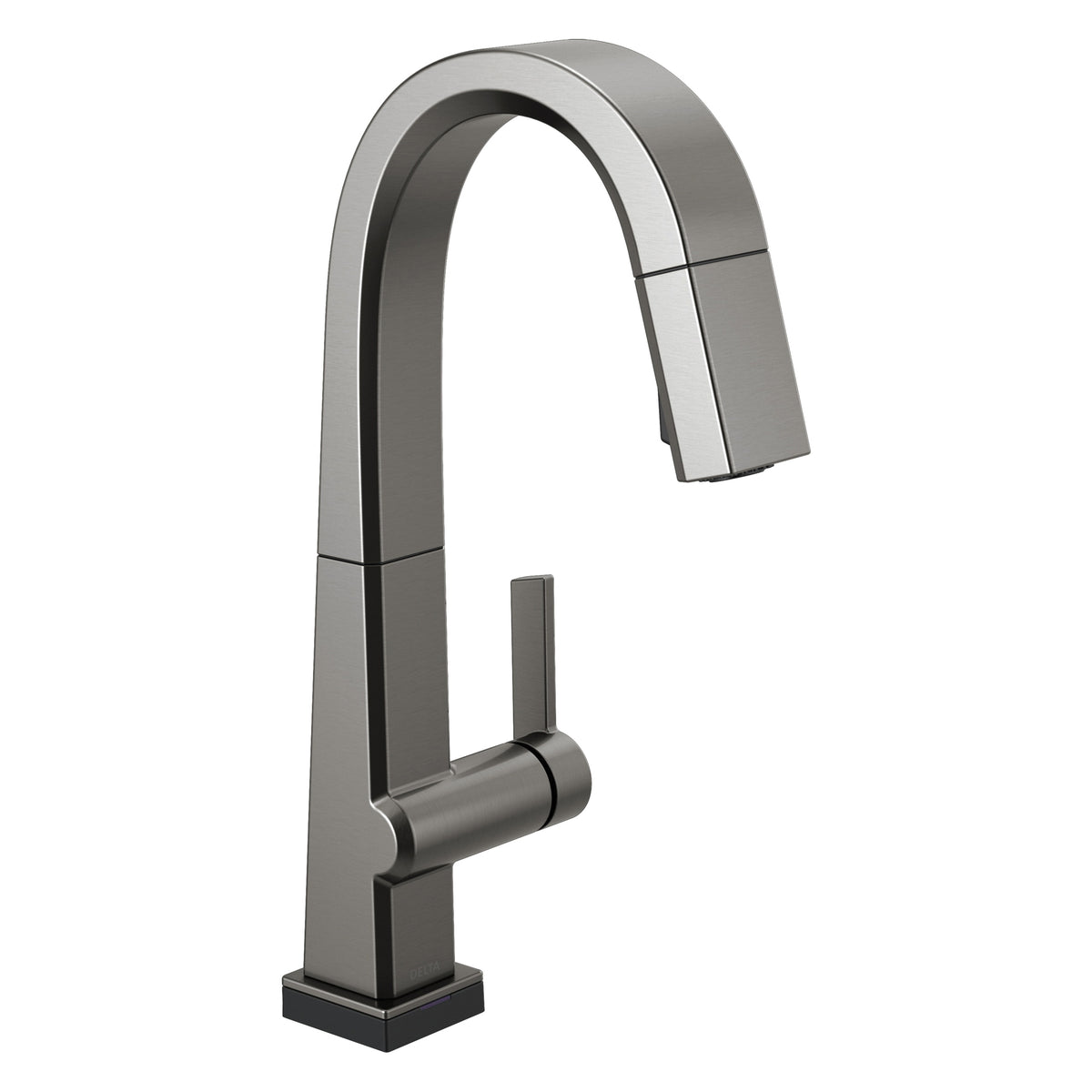 DELTA® 9993T-KS-DST Pivotal™ Bar/Prep Faucet With Touch2O® Technology, 1.8 gpm Flow Rate, Black Stainless, 1 Handles, 1 Faucet Holes, Function: Traditional, Domestic