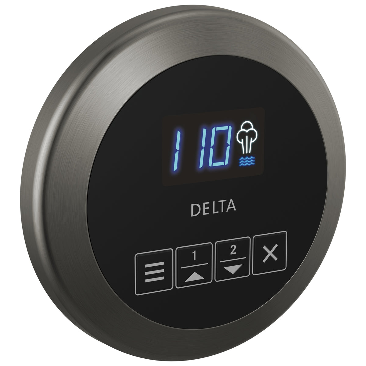 Round Steam Shower Control - Lumicoat Black Stainless