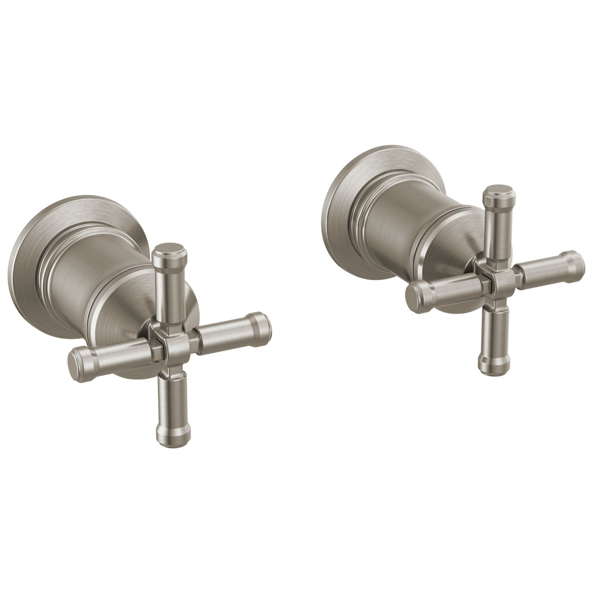 DELTA® H584SS-PR Single Faucet Handle Kit, For Use With Broderick® Bath Collection Wall Mount Tub Filler, Cross Handle, Zinc, Stainless, Import
