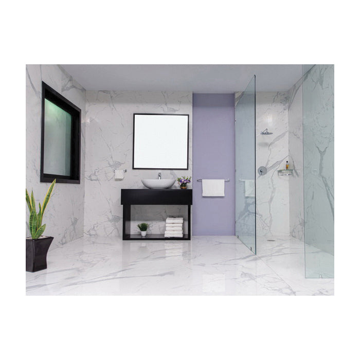 Kendari - 5.94" Corner Towel Bar with Glass Shelf - Zinc