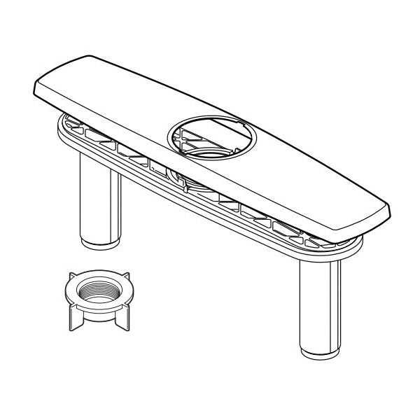 DELTA® Everly® Optional Escutcheon/Plate/Nuts and Gasket, For Use With Everly® 19741Z-SD-DST 1-Handle Pull-Down Kitchen Faucet with ShieldSpray® Technology, 1/2 in L x 2-1/2 in W x 11.38 in H, Domestic