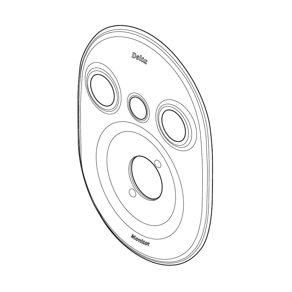 Jetted Shower - Escutcheon - 15.9" L x 9.4" W x 3.2" H