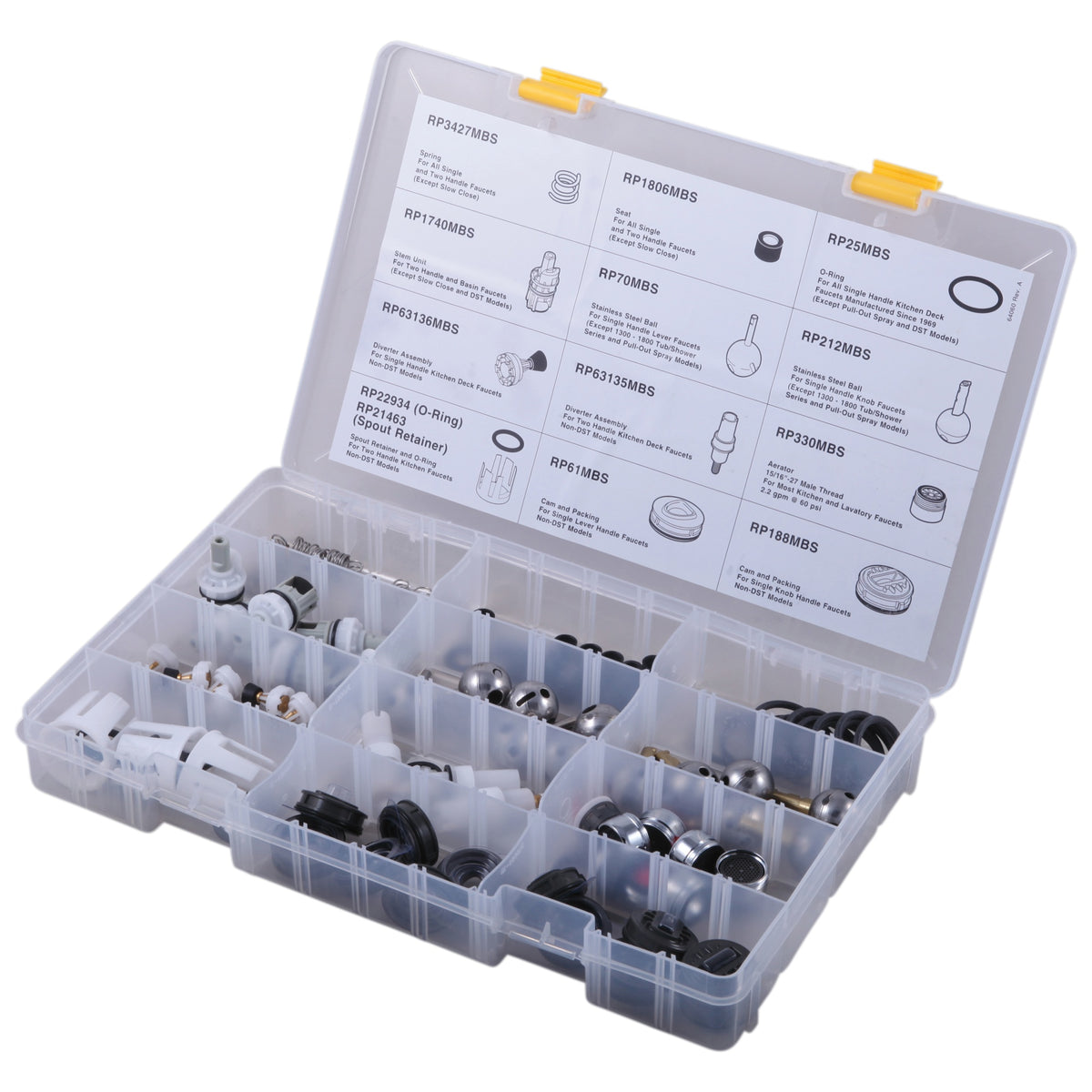 DELTA® RP63139 Assorted Replacement Maintenance Parts Plumber's Box, For Use With Kitchen and Bath Valve