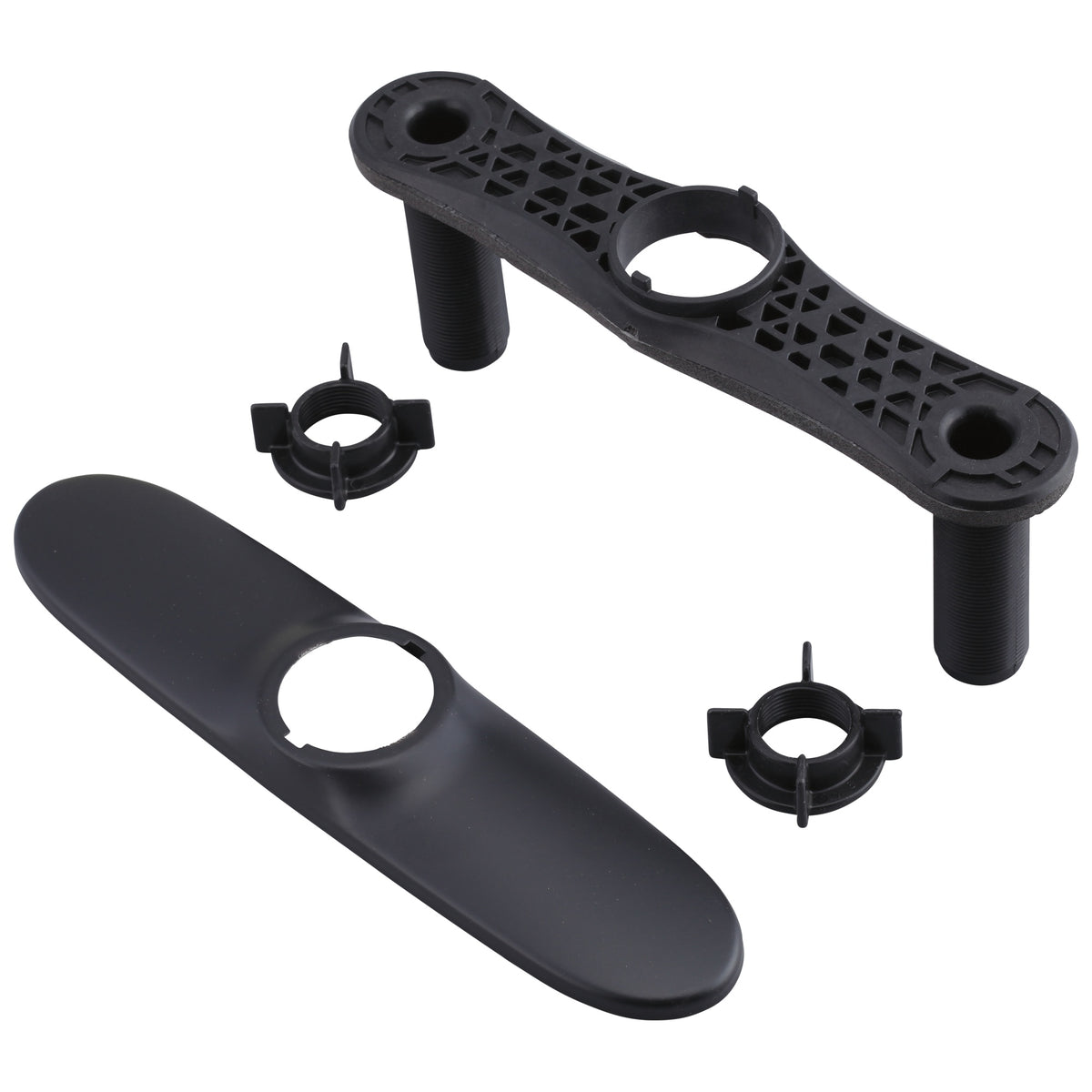 DELTA® RP70714BL Essa® Escutcheon With Baseplate and Nuts, 15.4 in L x 3 in H x 6.9 in W, Matte Black, Import