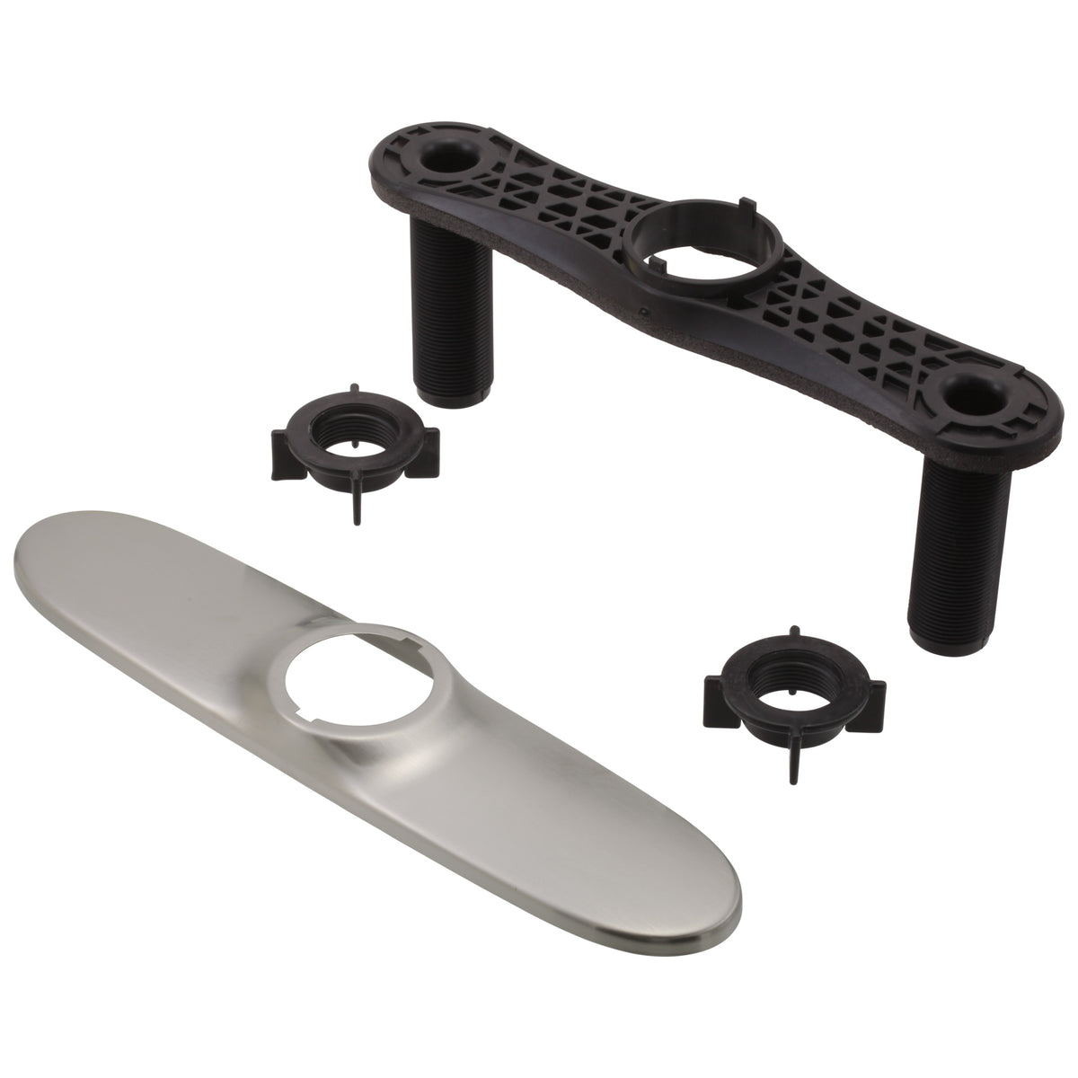 DELTA® RP70714SS Essa® Escutcheon With Baseplate and Nuts, 15.4 in L x 3 in H x 6.9 in W, Brilliance® Stainless Steel, Import