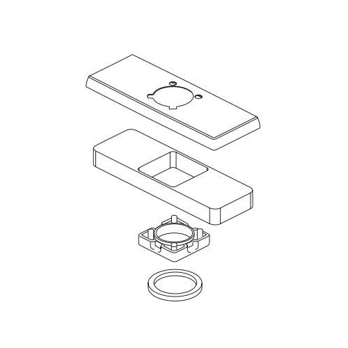 DELTA® RP77263BL Ashlyn® Escutcheon/Spacer and Gasket, For Use With Ashlyn® 564-MPU-DST 1-Handle 3-Hole Bathroom Faucet, 0.44 in L x 2.19 in W x 6 in H, Matte Black, Domestic