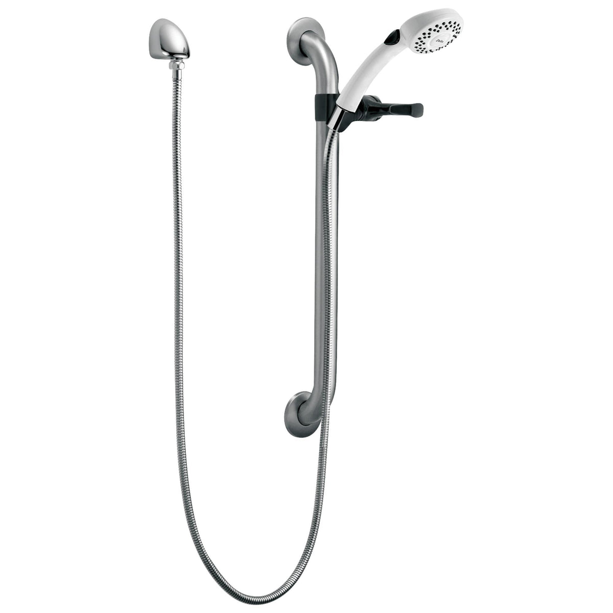 Commercial RPW324HDF HDF® Hand Shower, 2-Function Shower Head, 2.5 gpm Flow Rate, 60 to 82 in L Hose, 1/2 in Connection, Stainless Steel, Import