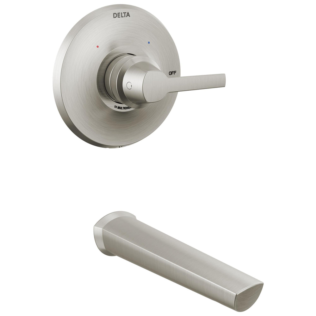 DELTA® T14172-SS-PR Monitor® 14 Series Tub Trim Only, 6 gpm Valve, 1.75 gpm Shower, Lumicoat™ Stainless