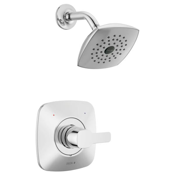 DELTA® T142339-PP 14 Series Square Shower Trim, 6 gpm Valve, 1.75 gpm Shower, Polished Chrome
