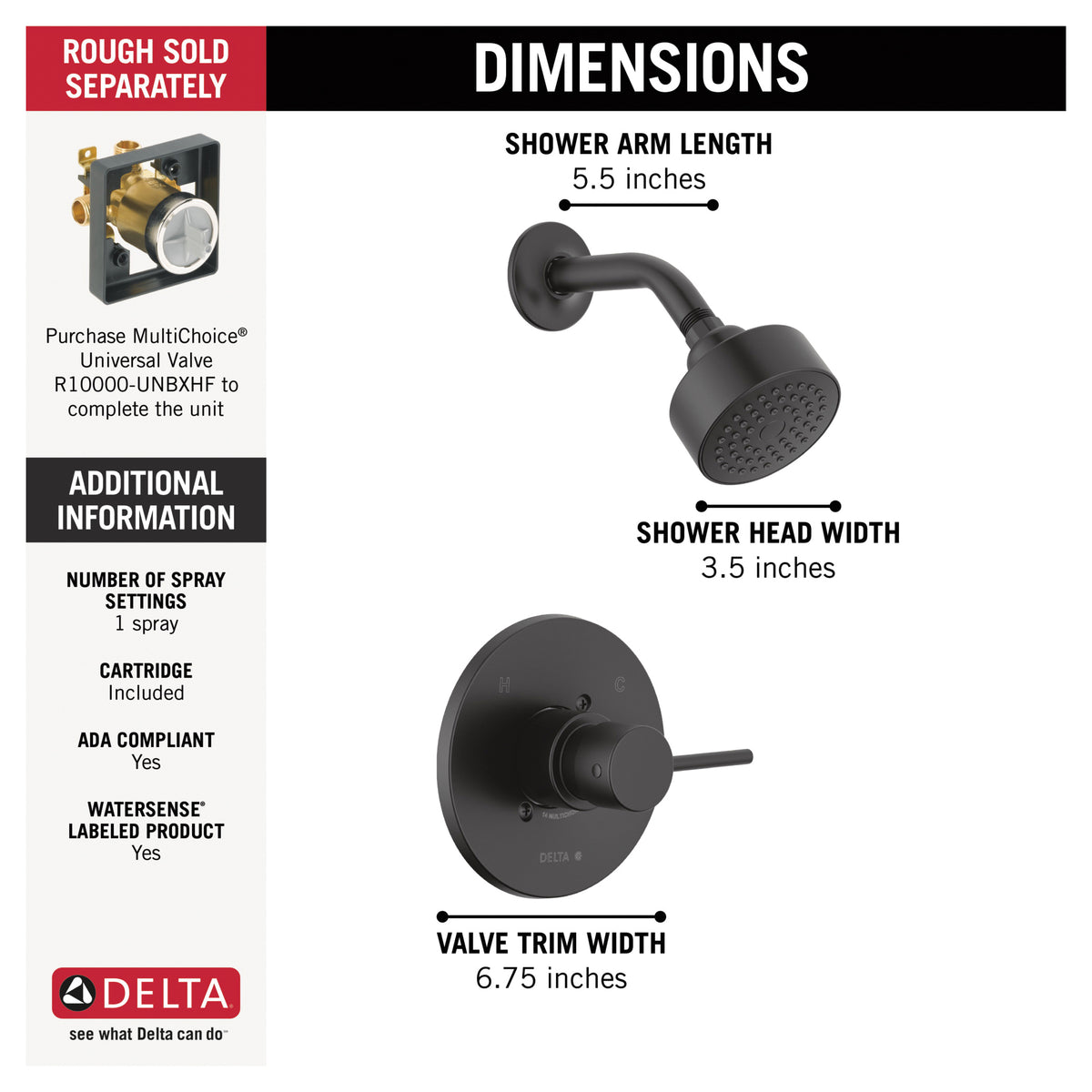 Modern - Monitor 14 Shower Trim - Wall Mount - 1.75 GPM