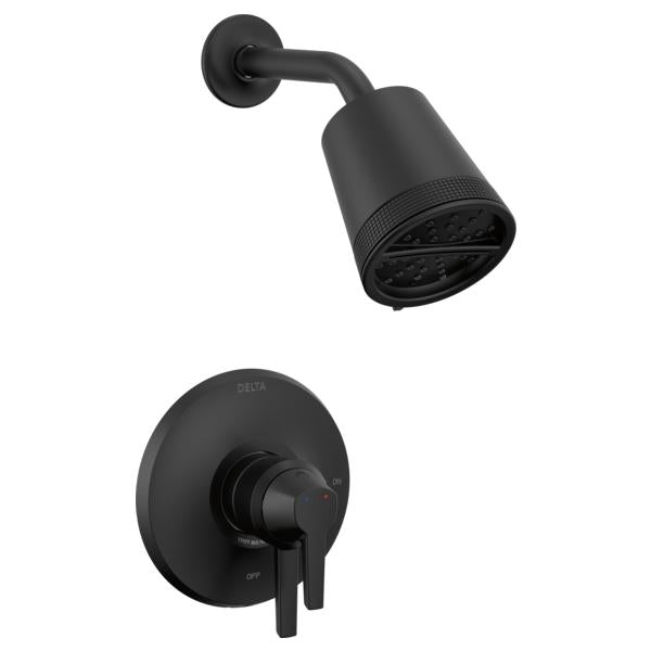 DELTA® T17271-BL Monitor® 17 Series Shower Trim With Cylinder Showerhead, 6.2 gpm Valve, 1.75 gpm Shower, Matte Black
