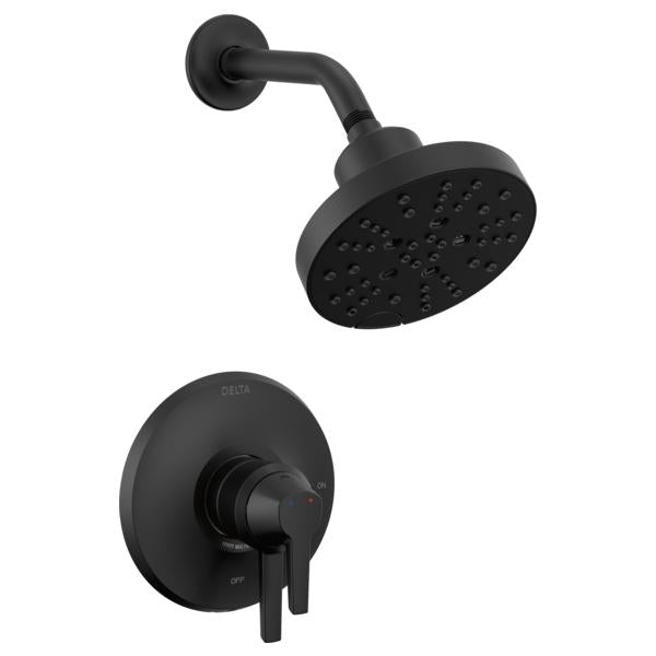DELTA® T17272-BL Monitor® 17 Series Shower Trim With H2Okinetic® Technology, 6.2 gpm Valve, 1.75 gpm Shower, Matte Black