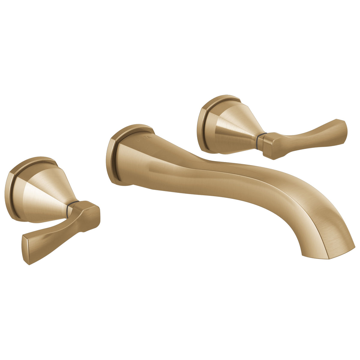 DELTA® T3576LF-CZ-PR-WL Stryke® Wall Mount Bathroom Faucet Trim, Commercial, 1.2 gpm Flow Rate, 8 in Center, Champagne Bronze, 2 Handles, Function: Lavatory
