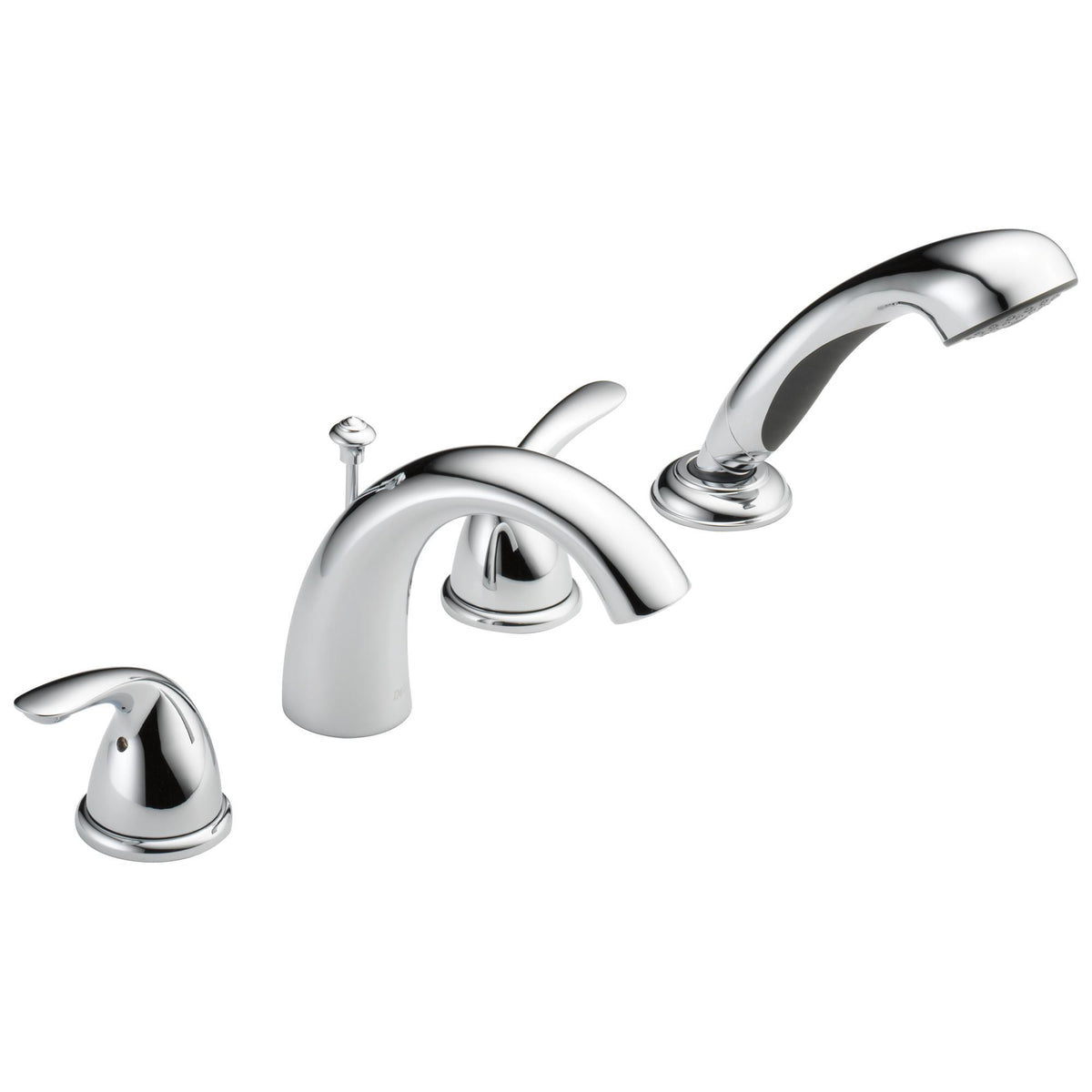 DELTA® T4705 Roman Tub Trim With Hand Shower, Classic, 2 gpm Flow Rate, 8 to 16 in Center, 5-7/8 in Reach x 5-3/16 in H Spout