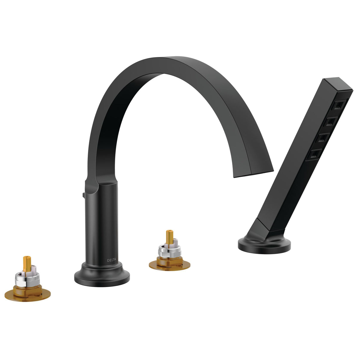 DELTA® T4788-BLLHP Tetra™ Tub Faucet, 1.75 gpm Flow Rate, Matte Black, 2 Handles, Tub Filler Function