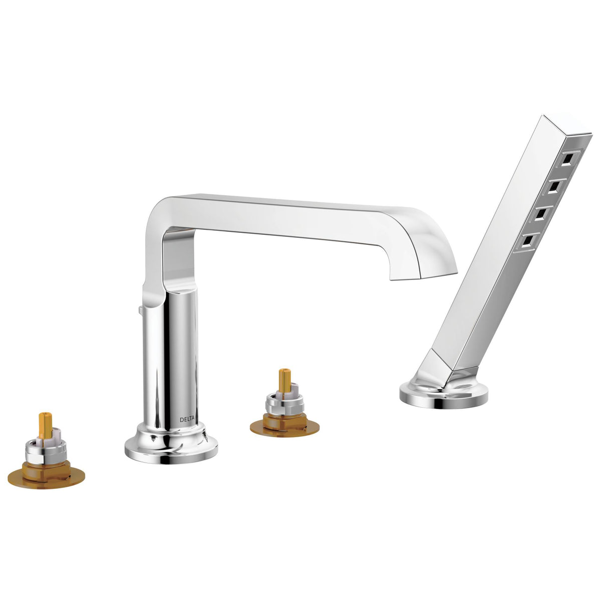 DELTA® T4789-PR-LHP Tetra™ Tub Faucet, 1.75 gpm Flow Rate, Lumicoat Chrome, Tub Filler Function