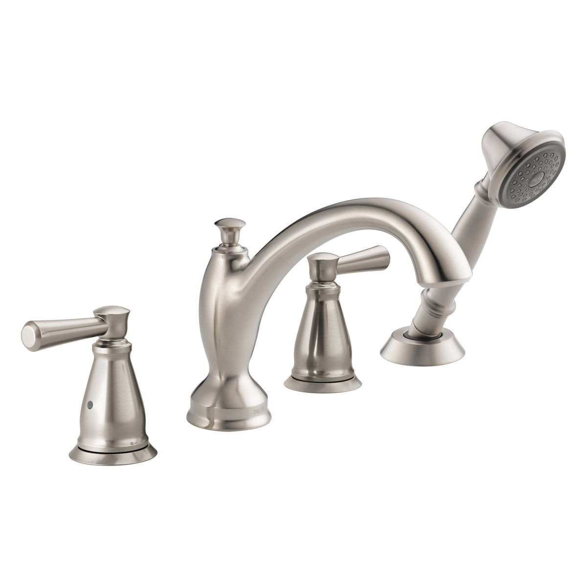 DELTA® Roman Tub Trim, T479, Linden™, 2 gpm Flow Rate, 8 to 16 in Center, 2 Handles, Function: Traditional, Import