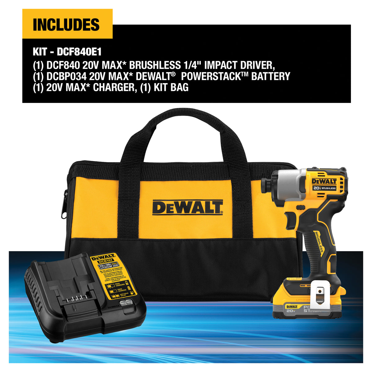 Brushless Cordless Impact Driver Kit - 1/4" - 20 V