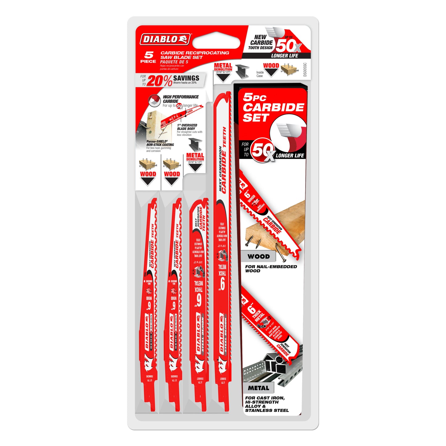 DIABLO 5PC CARBIDE RECIP SET