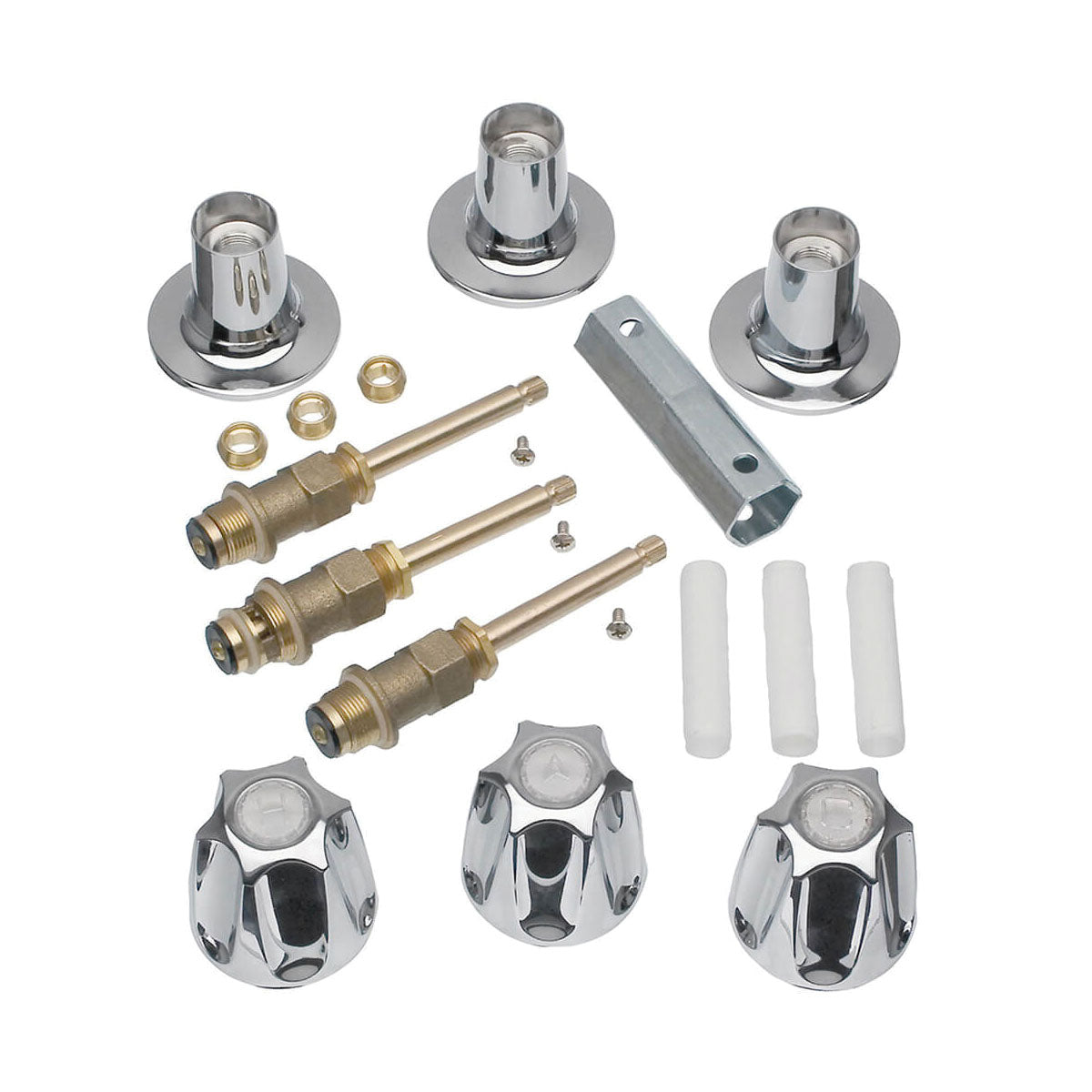 DANCO™ 39619 Tub/Shower 3-Handle Remodeling Kit, Brass, Polished Chrome