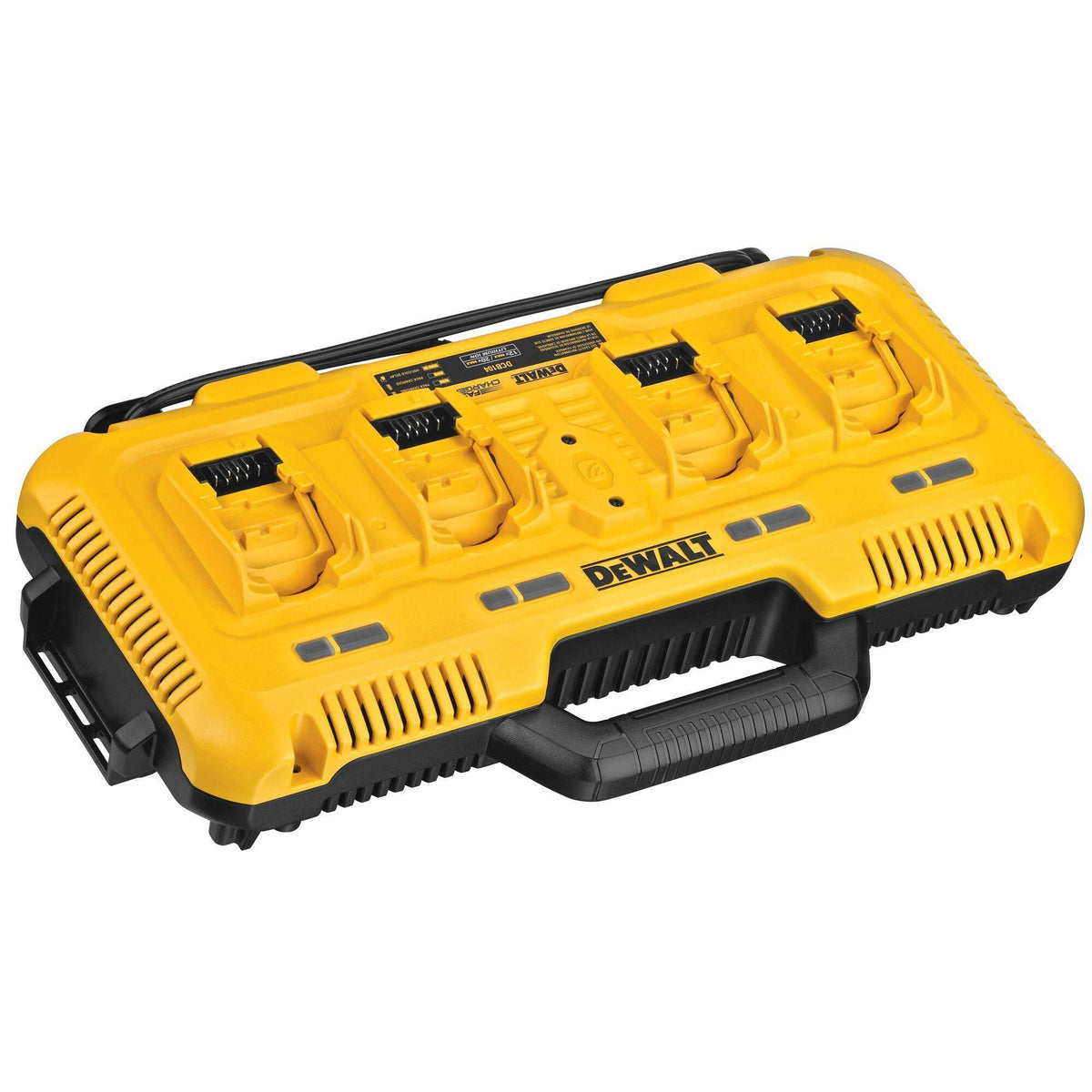 DeWALT® Guaranteed Tough® DCB104 Multi-Port Simultaneous Fast Charger, For Use With 12 V Max/20 V Max and FLEXVOLT™ 20/60 V Max Batteries, Li-Ion Battery, (4) DCB606 - 60 min/(4) DCB204 - 40 min Charging, 4 Batteries