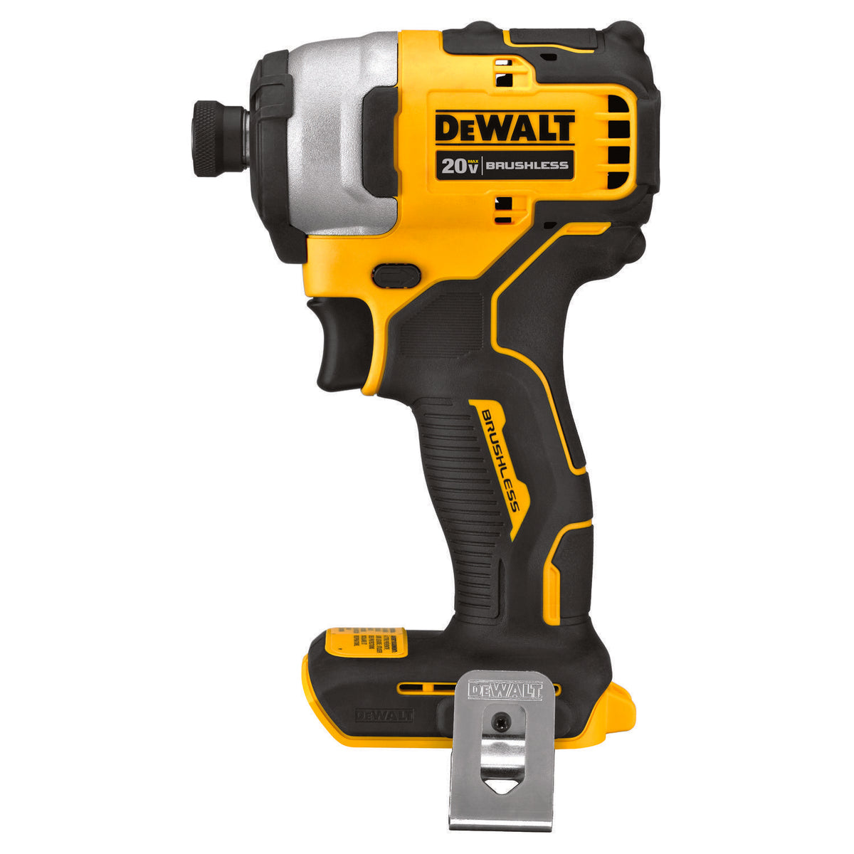DeWALT® 20V MAX* DCF809B Atomic Brushless Compact Cordless Impact Driver, 1/4 in Hex Drive, 1700 in-lb Torque, 20 V DC, 5.1 in OAL, Tool Only